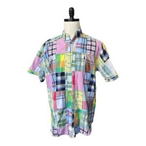 Polo Ralph Lauren Vintage Blake Patchwork short sleeve button down shirt | Med